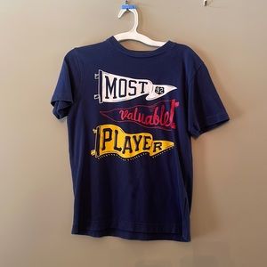 Navy Old Navy baseball tee.